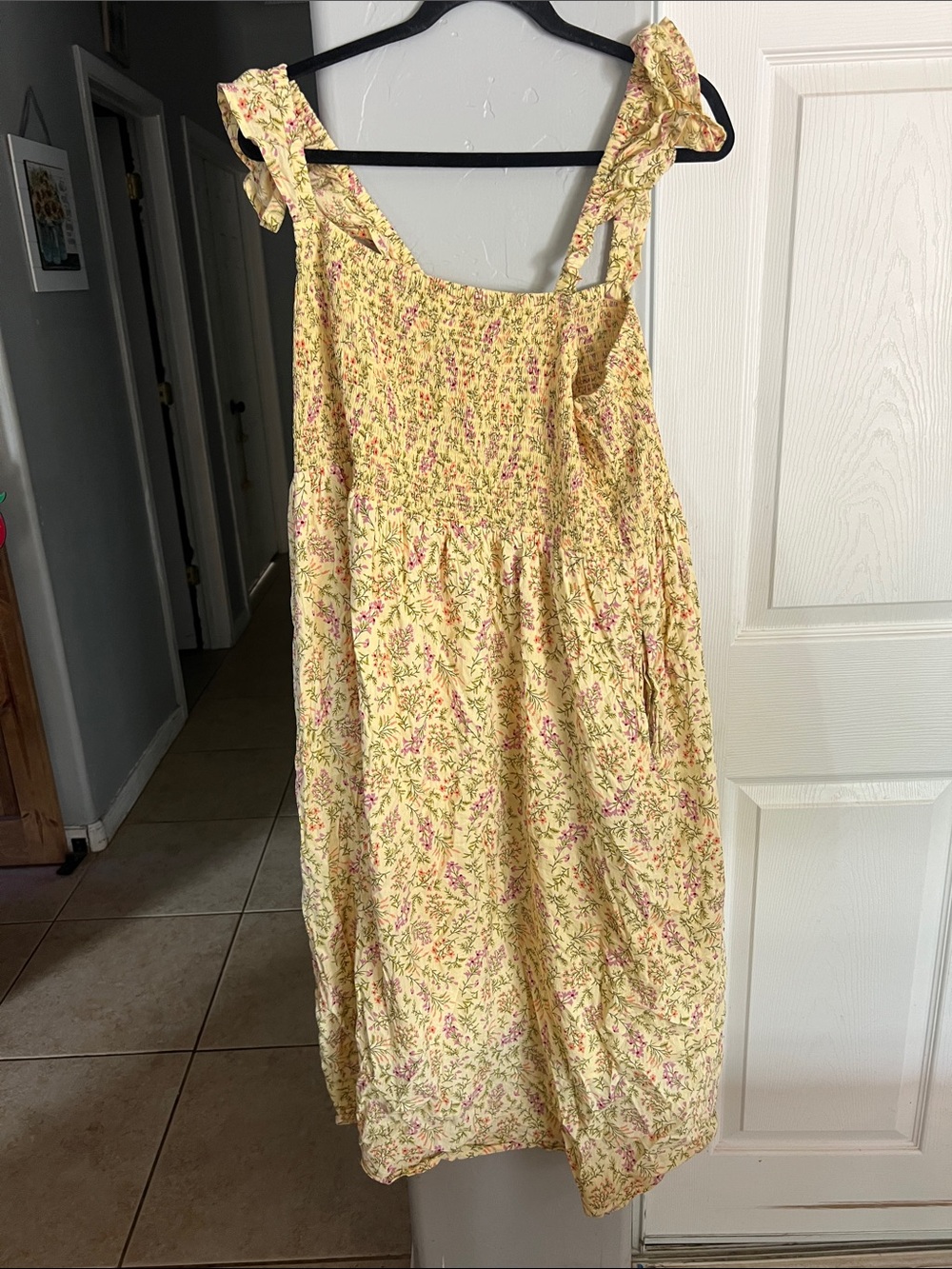 dip Yellow Floral Tie-Shoulder Casual Sundress